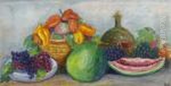 Nature Morte A La Pasteque Oil Painting by Jean Misceslas Peske