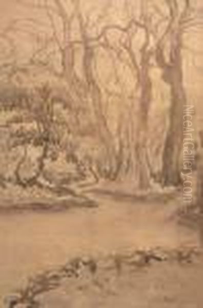 Promenade Dans Le Bois Oil Painting by Jean Misceslas Peske