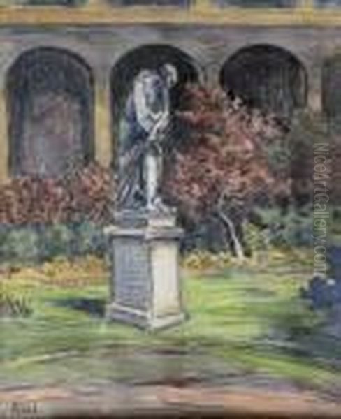 Jardin A La Statue Oil Painting by Jean Misceslas Peske