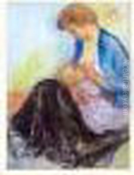 Maternite Oil Painting by Jean Misceslas Peske