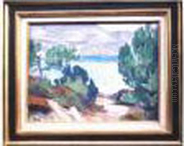 La Plage De Lavandou Oil Painting by Jean Misceslas Peske
