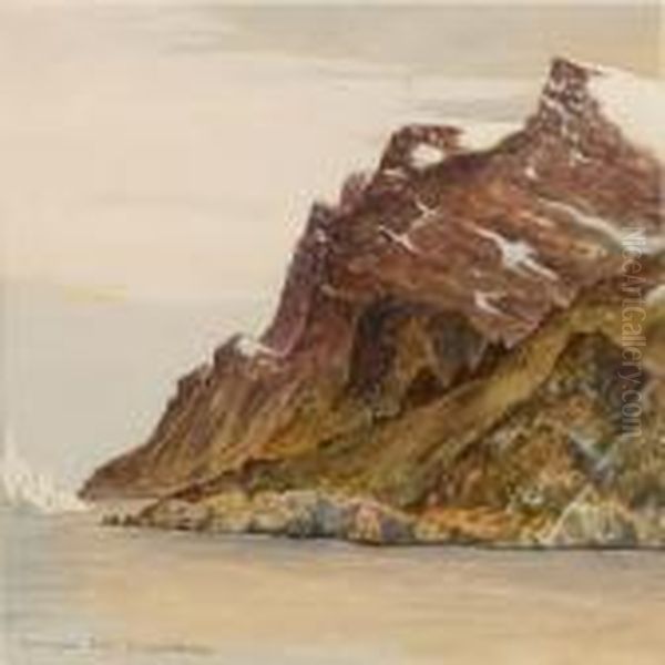 View From Skarvefjeld, 
Greenland Oil Painting by Emanuel A. Petersen