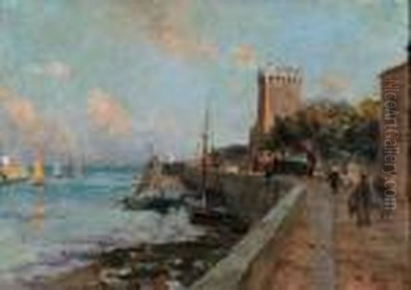Le Port Des Sables D'olonne Oil Painting by Edmond Marie Petitjean