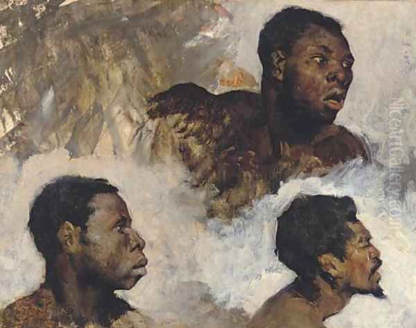 Studies of Black Men Oil Painting by Regnault Henri