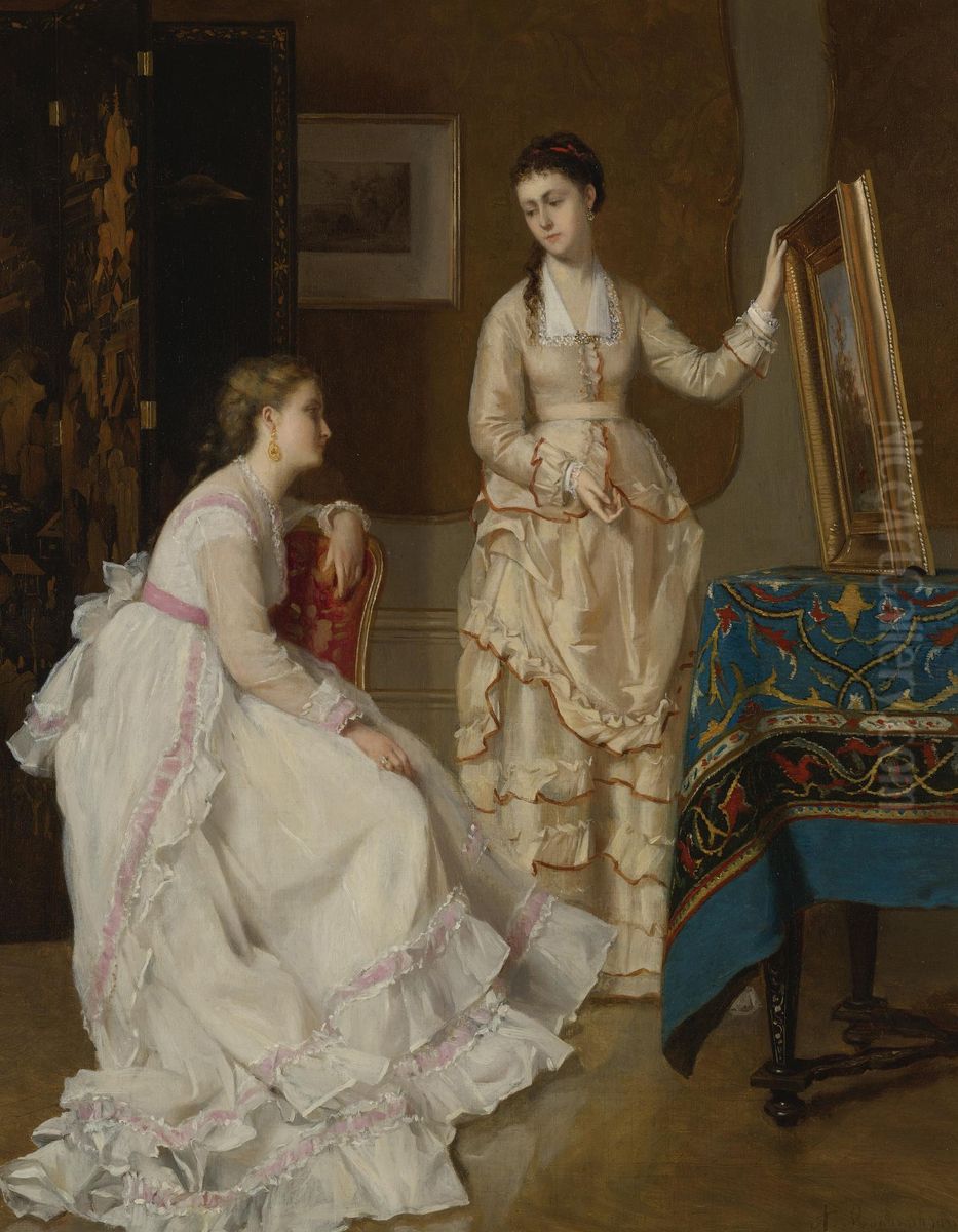 Elegant Connoisseurs Oil Painting by Albert Roosenboom