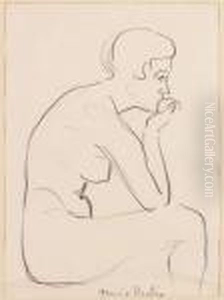 Nu De Profil Oil Painting by Francis Picabia