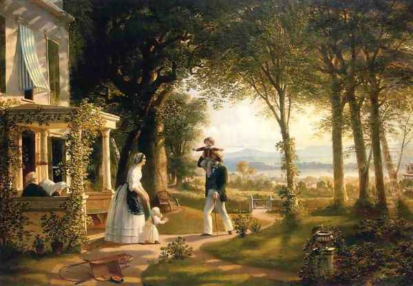 House on the Hudson Oil Painting by Thomas Prichard Rossiter