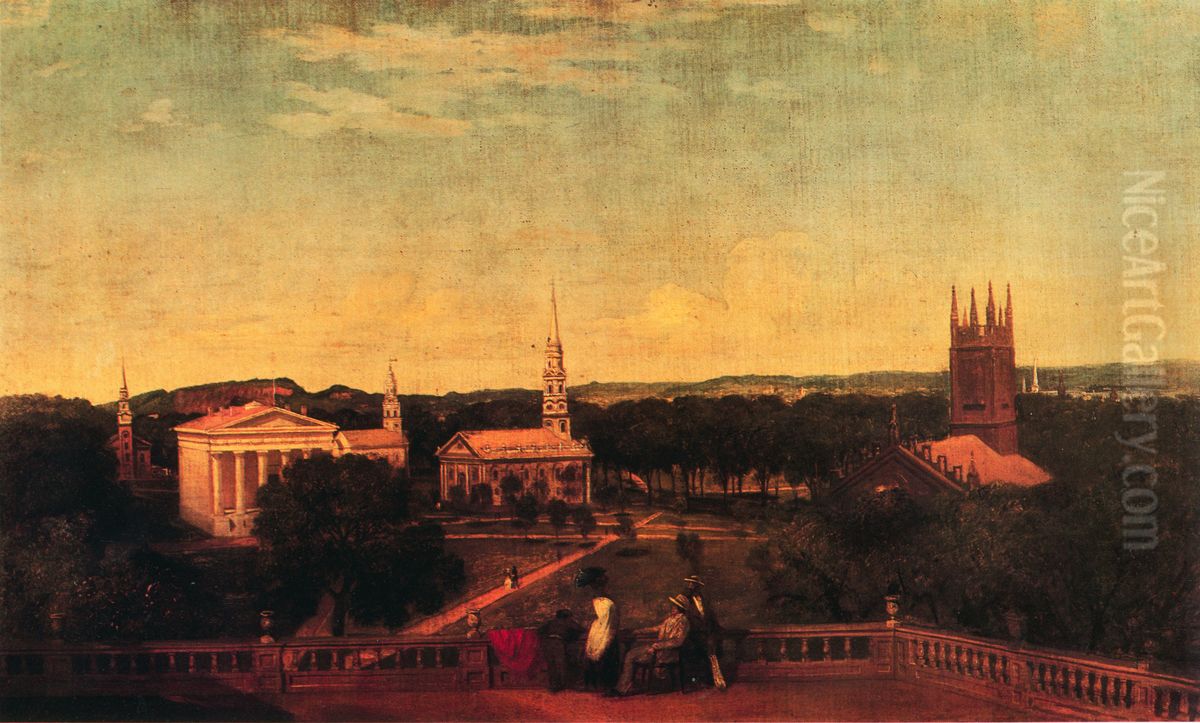 New Haven Green Oil Painting by Thomas Prichard Rossiter