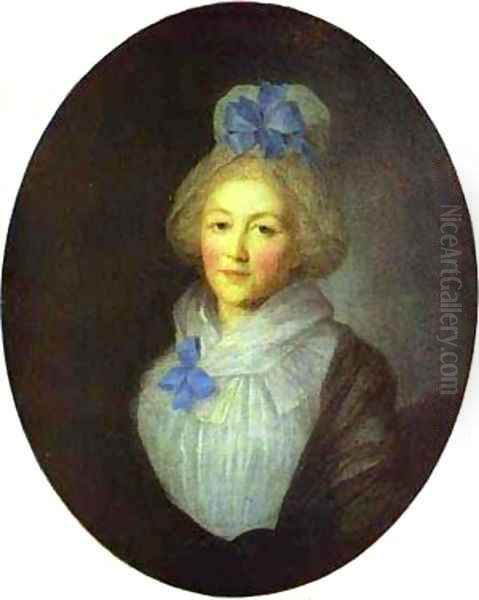 Portrait Of Princess A A Dolgorukaya Nee Bredikhina 1790s Oil Painting by Fedor Rokotov