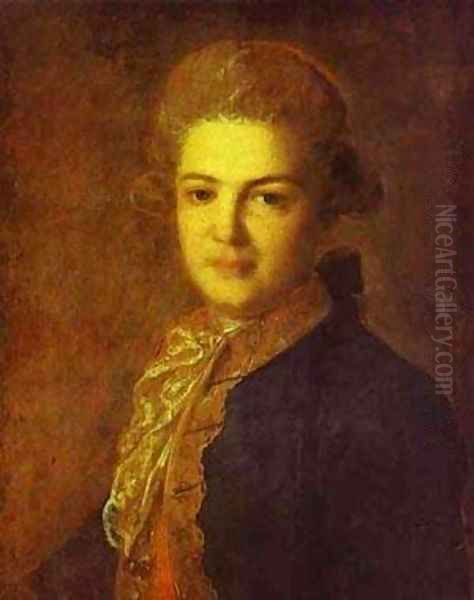 Portrait Of Count Artemiy Ivanovich Vorontsov (1748-1813) 1765 Oil Painting by Fedor Rokotov