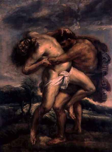 Hercules and Antaeus, c.1622-30 Oil Painting by (studio of) Rubens, Peter Paul