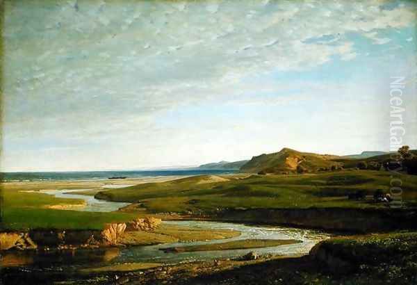 Upstream to the West, c.1860 Oil Painting by Valentin Ruths