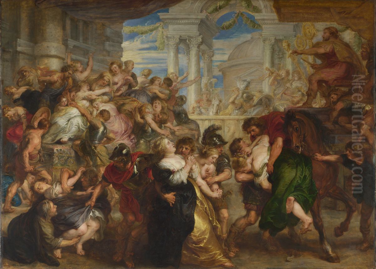 The Rape of the Sabine Women Oil Painting by (studio of) Rubens, Peter Paul