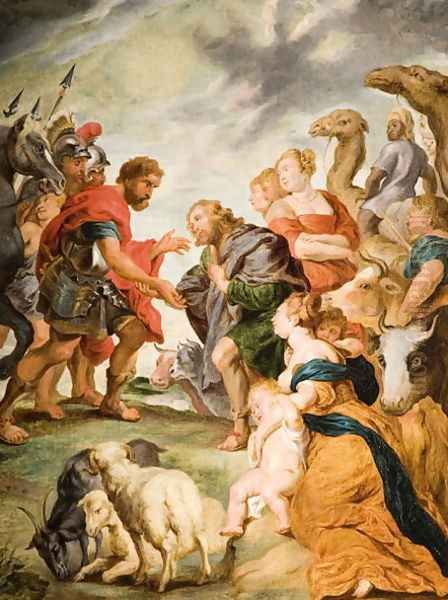 The Meeting of Esau and Jacob Oil Painting by (studio of) Rubens, Peter Paul
