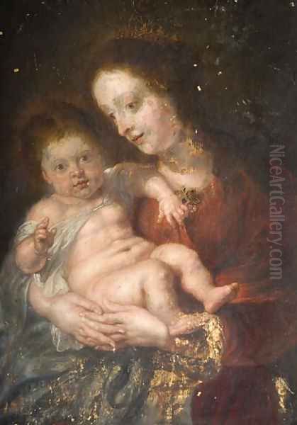 Virgin and Child, c.1577-1640 Oil Painting by (studio of) Rubens, Peter Paul