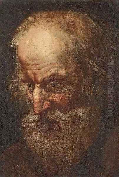 Head of a male Saint Oil Painting by (studio of) Rubens, Peter Paul