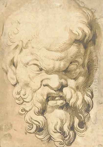 Head of a Satyr Oil Painting by (studio of) Rubens, Peter Paul