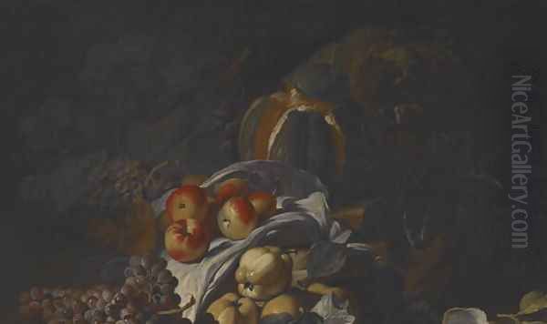 Fruit Still Life Oil Painting by Guiseppe Ruoppolo