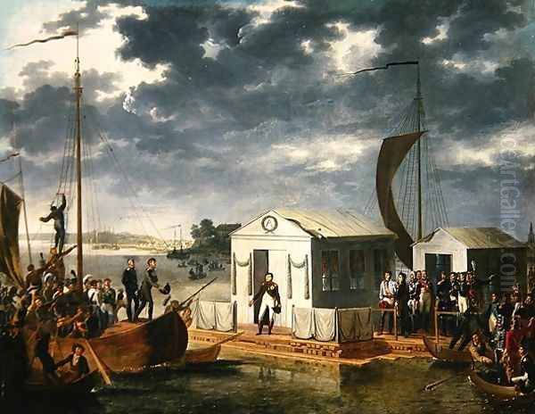 Treaty of Tilsitz, 1807 Oil Painting by Roehn, Adolphe Eugene Gabriel