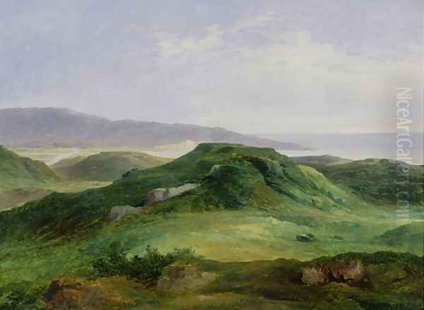 The Mouth of the River Bidassoa Oil Painting by Charles Renoux