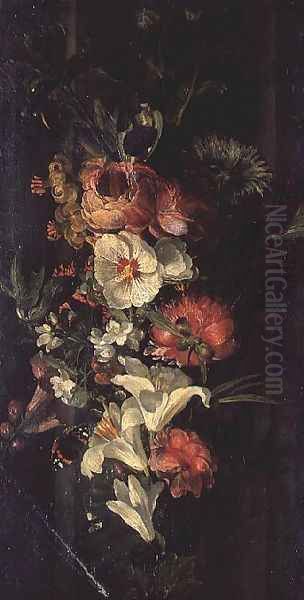Still Life with Roses, Lilies and Other Flowers Oil Painting by Rachel Ruysch
