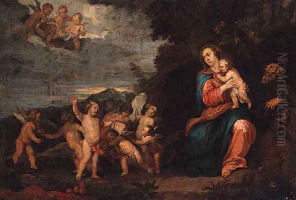 The Rest on the Flight into Egypt Oil Painting by (studio of) Rubens, Peter Paul