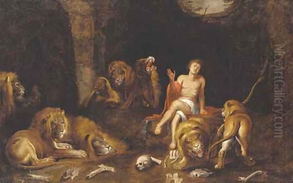 Daniel in the lion's den Oil Painting by (studio of) Rubens, Peter Paul