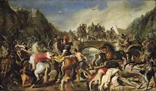 The Battle of the Amazons Oil Painting by (studio of) Rubens, Peter Paul