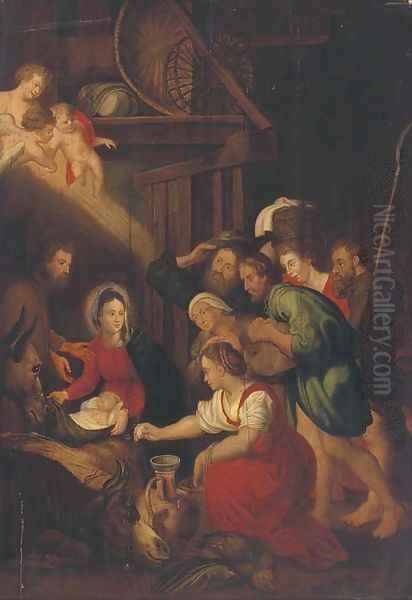 The Adoration of the Shepherds 2 Oil Painting by (studio of) Rubens, Peter Paul