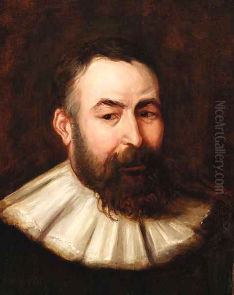 Portrait of a bearded gentleman, bust-length, in a white collar Oil Painting by (studio of) Rubens, Peter Paul