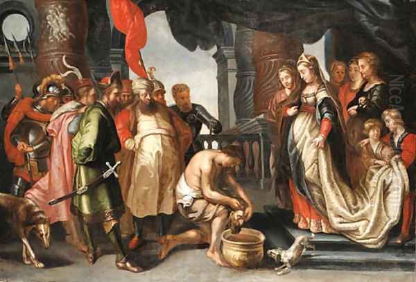 Queen Tomyris with the head of Cyrus 2 Oil Painting by (studio of) Rubens, Peter Paul