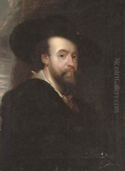 Self-portrait of the artist 2 Oil Painting by (studio of) Rubens, Peter Paul