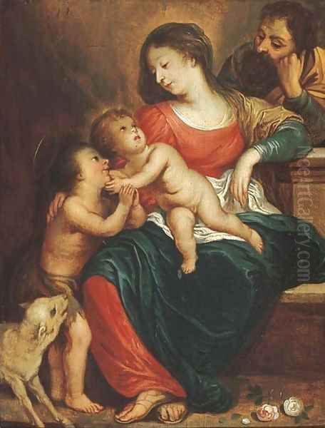 The Holy Family with the Infant Saint John the Baptist 4 Oil Painting by (studio of) Rubens, Peter Paul