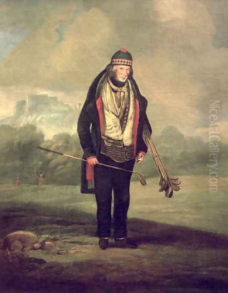 Caddie Willie at Bruntsfield, Edinburgh, 1824 Oil Painting by C.H Robertson