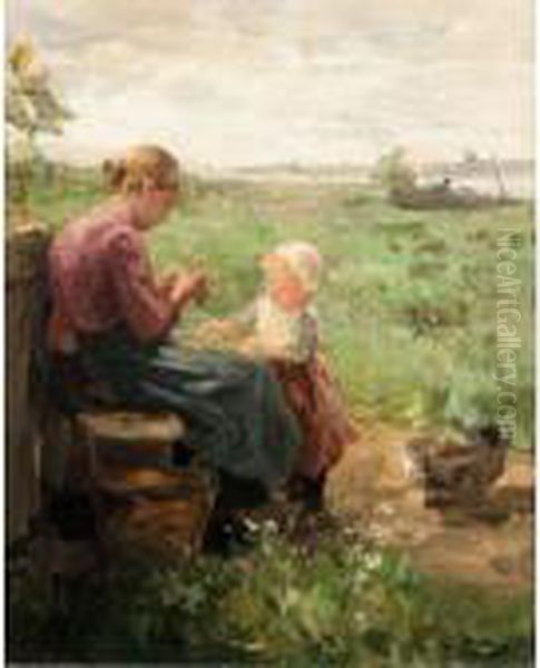 The Daisy Chain Oil Painting by Evert Pieters