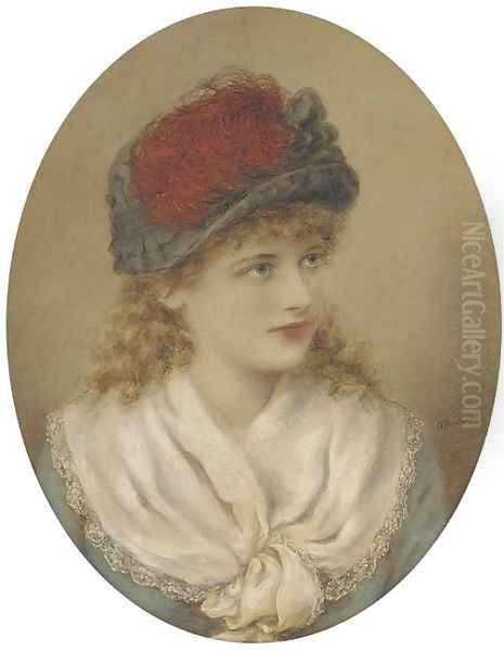 The red ostrich feather Oil Painting by Alice Renshaw