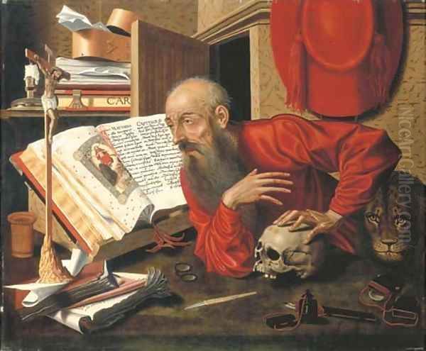 Saint Jerome in his Study Oil Painting by Marinus Van Reymerswael