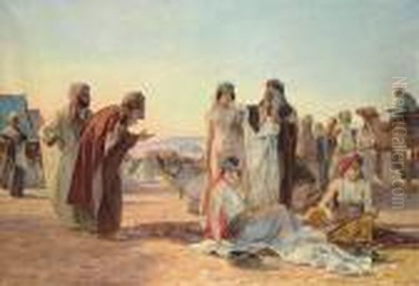 The Slave Market Oil Painting by Otto Pilny