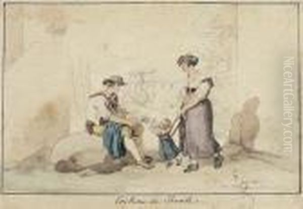 Costume Di Tivoli Oil Painting by Bartolomeo Pinelli