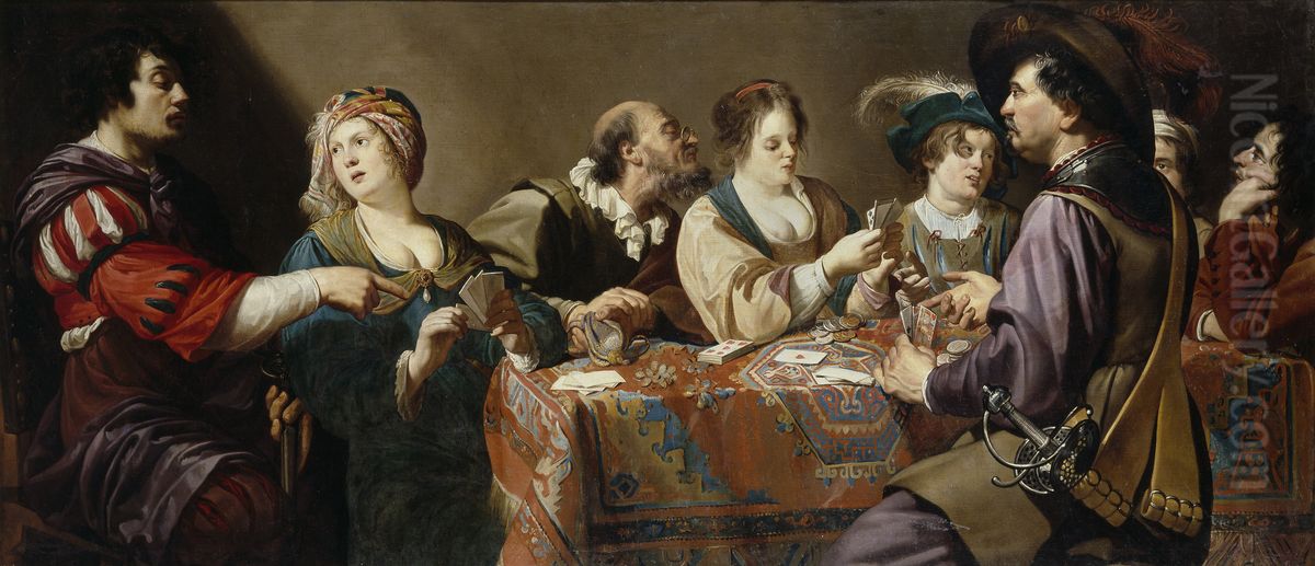 Card players Oil Painting by Theodoor Rombouts