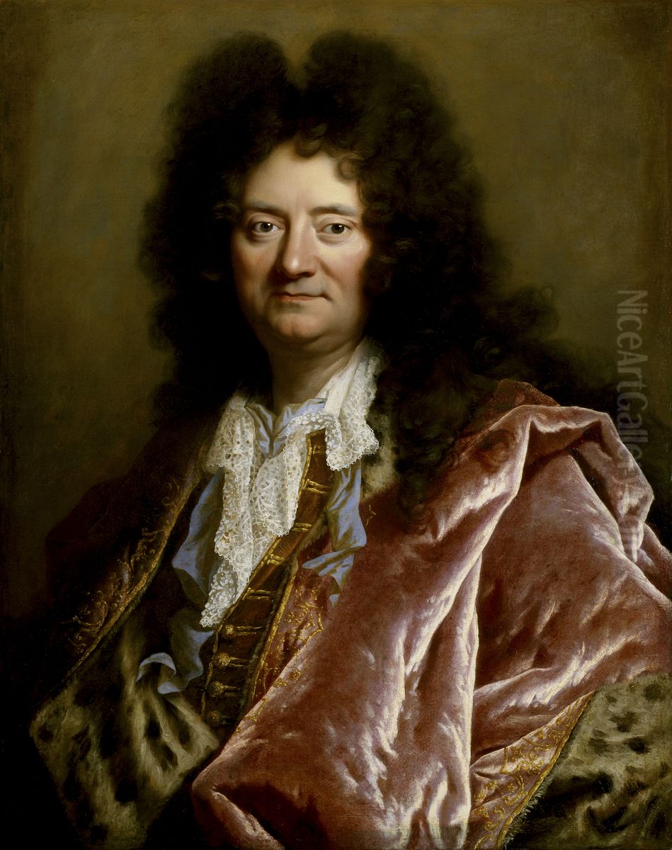 Portrait of a gentleman Oil Painting by Hyacinthe Rigaud