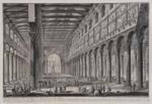 Veduta Della Basilica Di S. Paolo Fuor Delle Mura Oil Painting by Giovanni Battista Piranesi