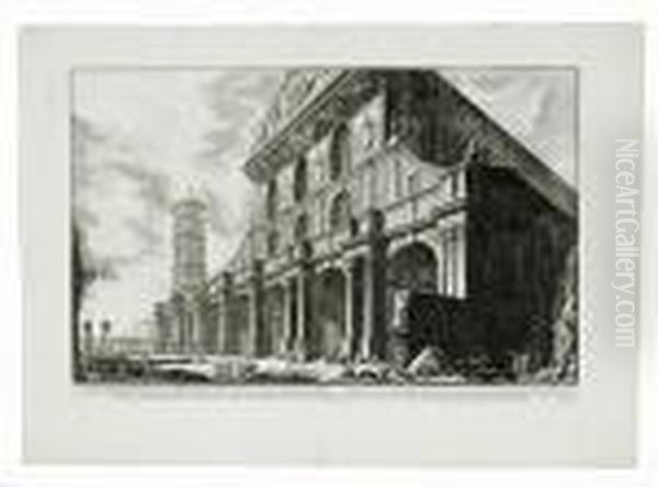 Veduta Di Roma - S.paolo Fuori 
Delle Mura& S.paolo Fuori Le Mura, Interior (hind 6 & 7) Oil Painting by Giovanni Battista Piranesi