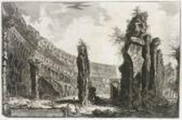 Veduta Dell' Interno Dell' Anfiteatro Flavio Detto Il Coloseo Oil Painting by Giovanni Battista Piranesi