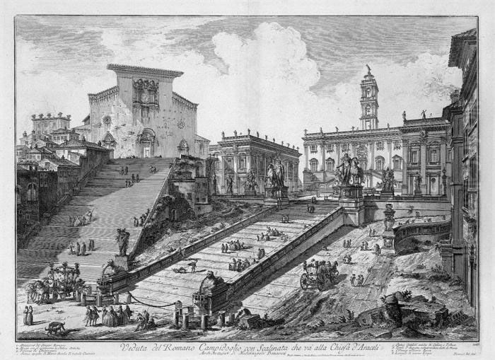 Veduta Del Romano Campidoglio Oil Painting by Giovanni Battista Piranesi