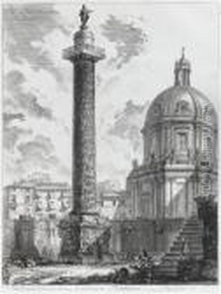 Colonne Trajane. Oil Painting by Giovanni Battista Piranesi