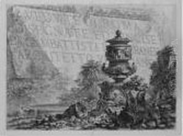 Title Page; S. Lorenza Fuori Le 
Mura; And The Palazzo Dell'accademia Di Francia (h. 1, 12, 24) Oil Painting by Giovanni Battista Piranesi