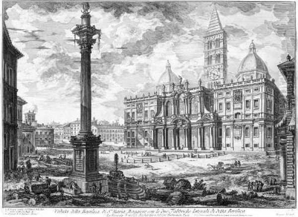Veduta Della Basilica Di S.ta 
Maria Maggiore Con Le Due Fabbriche Laterali Di Detta Basilica Oil Painting by Giovanni Battista Piranesi