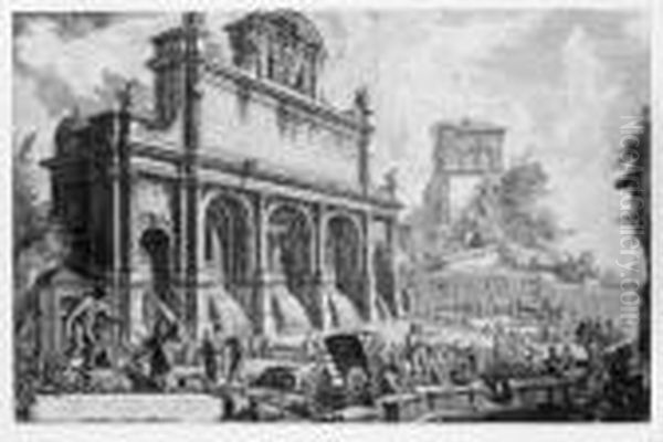 Veduta Del Palazzo Fabbricato 
Sul Quirinale Per Le Segreterie De Brevi E Della Sacra Consulta Oil Painting by Giovanni Battista Piranesi