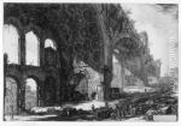 Veduta Degli Avanzi Del Tablino 
Della Casa Aurea Di Nerone Detti Volgarmente Il Tempio Della Pace Oil Painting by Giovanni Battista Piranesi